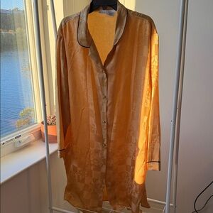 Vintage Secret Treasures Gold Satin Pajama Top